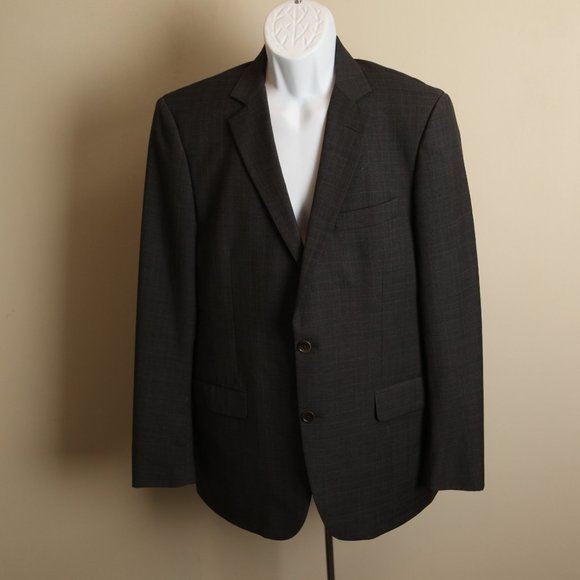 Brooks Brothers Men's gray check 100% Wool Fitzgerald Suit Jacket 41L 35 blazer - Picture 1 of 8